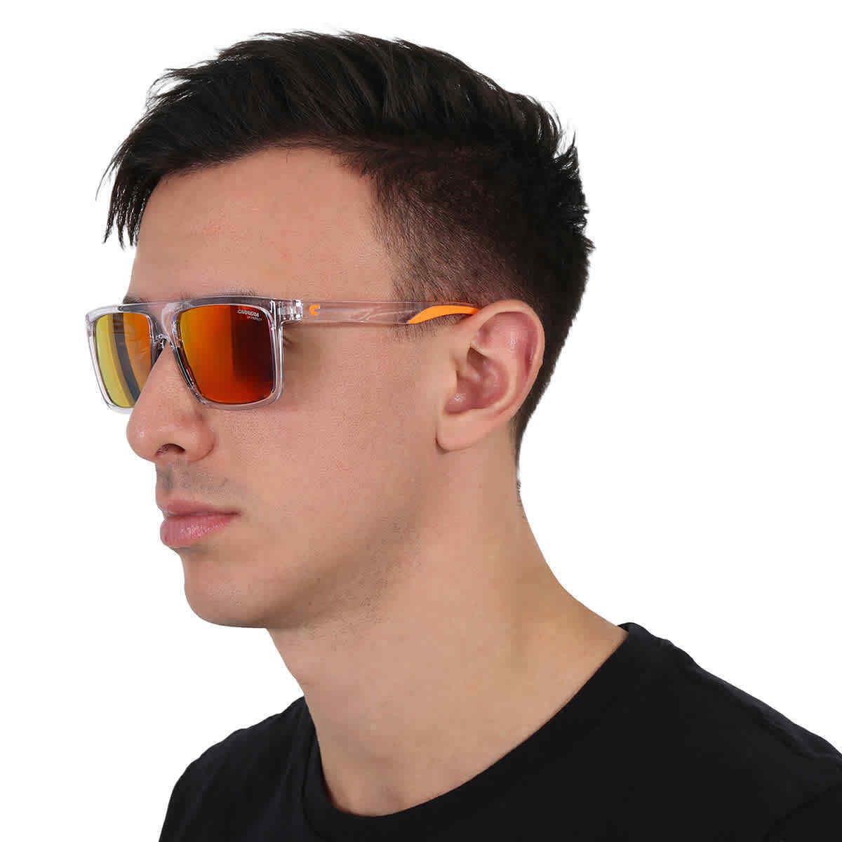 Carrera Orange Browline Men`s Sunglasses Carrera 8055/S 0900/UZ 58