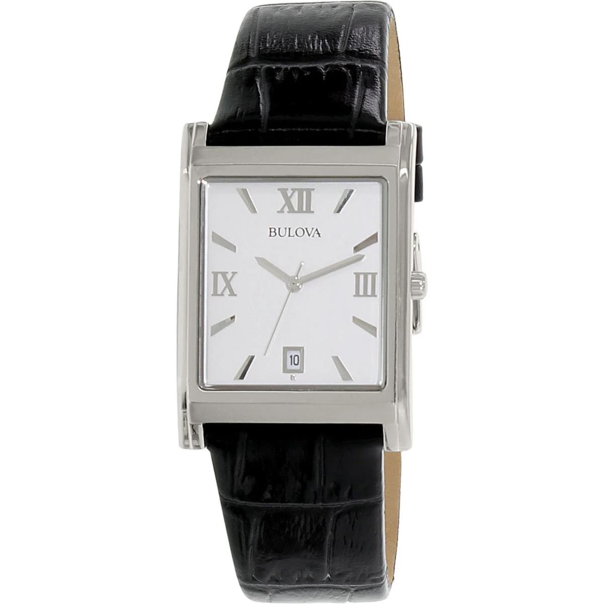 Bulova Men`s Leather Strap Watch