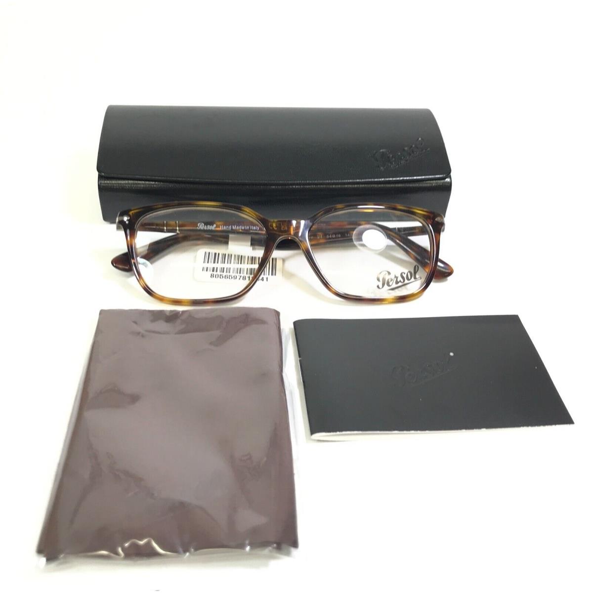 Persol Eyeglasses Frames 3298-V 24 Tortoise Square Full Rim 54-16-145