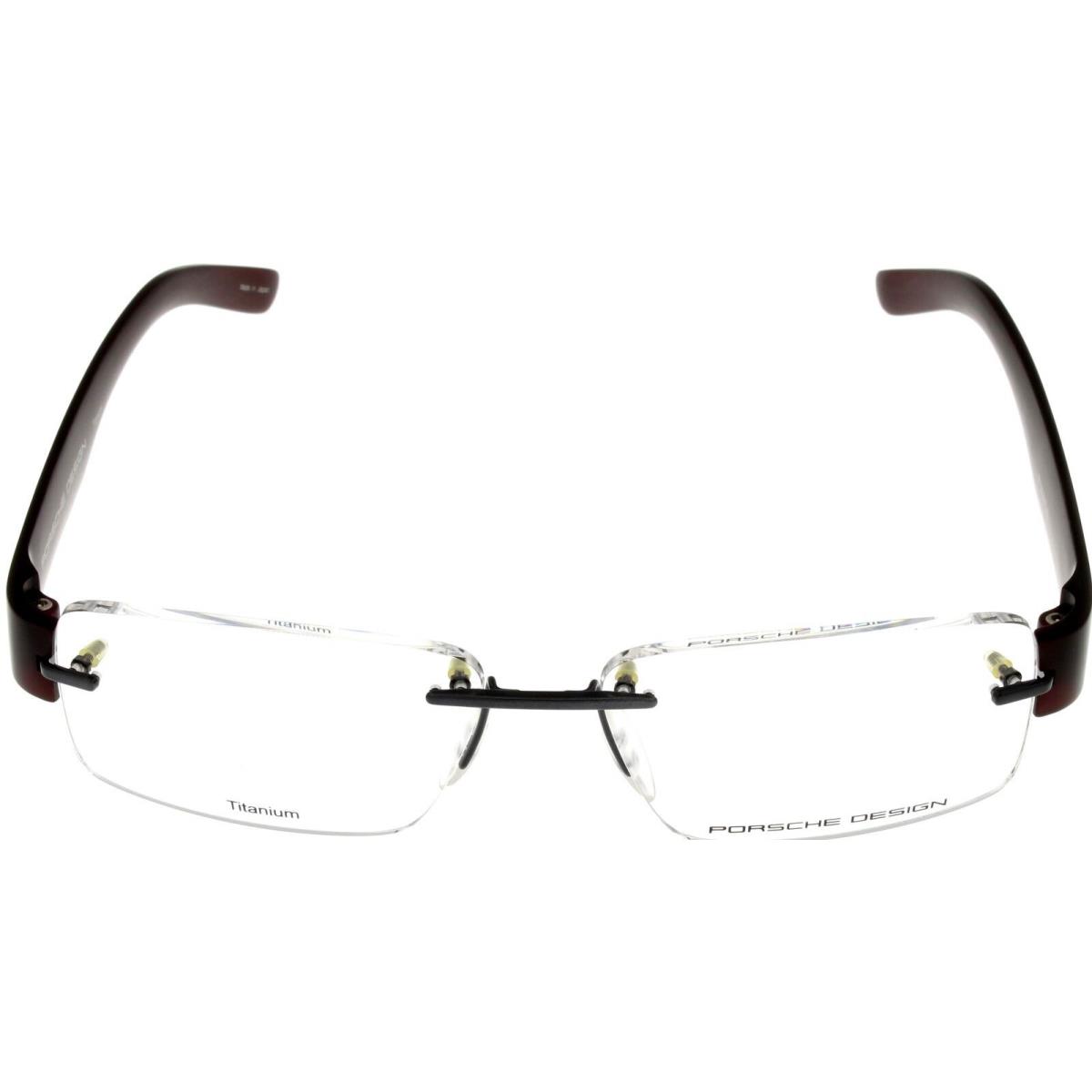 Porsche Design Eyewear Frames Titanium Burgundy Unisex P8206 D 53 Rimless