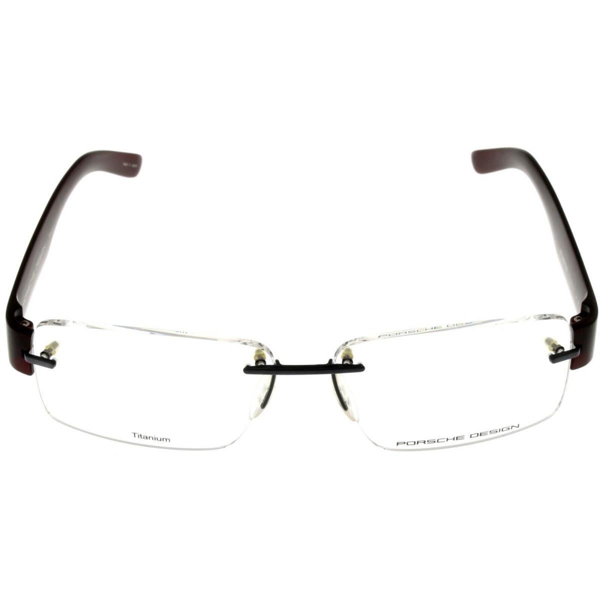 Porsche Design Eyewear Frames Titanium Burgundy Men P8206 D 56 Rimless