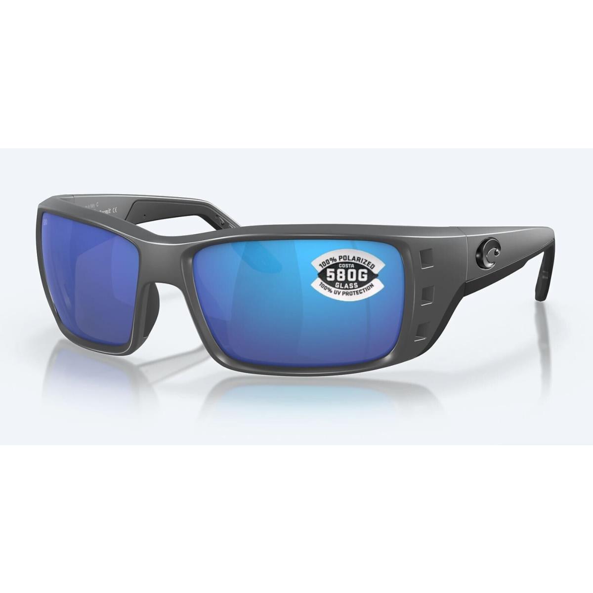 Costa Del Mar Permit Matte Gray Blue Mirror Polarized Glass 580G