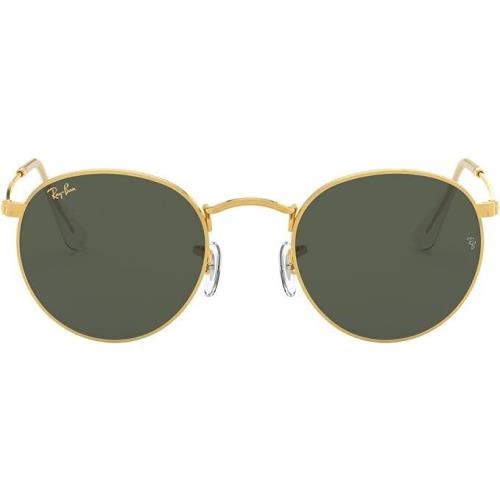 Ray Ban Round Metal Sunglasses UV Protection 50 MM Legend Gold Green RB3447 - Frame: Legend Gold, Lens: Green