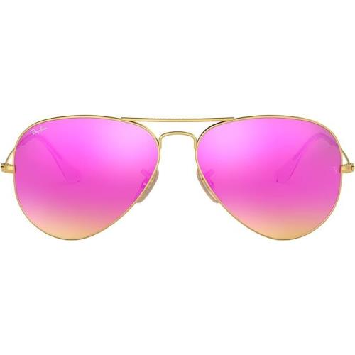 Ray Ban Classic Mirrored Aviator Sunglasses 58 MM UV Gold Green Fuchsia RB3025