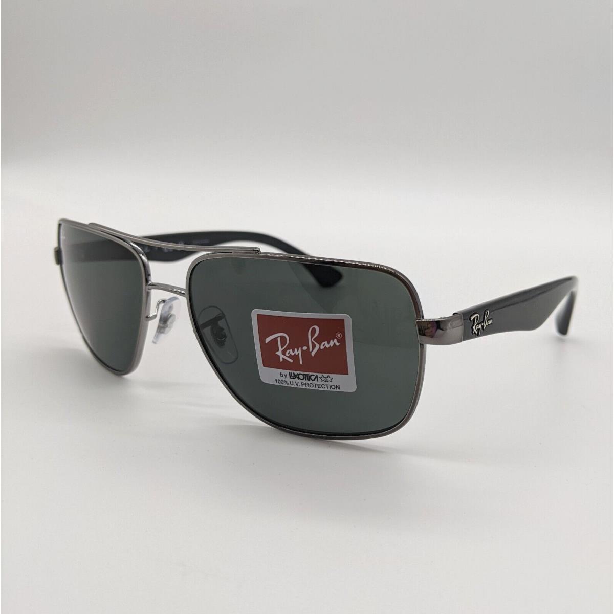 Ray Ban Sunglass Chrome 60mm Aviator G-15 Green Grey Lens RB 3483 004/71