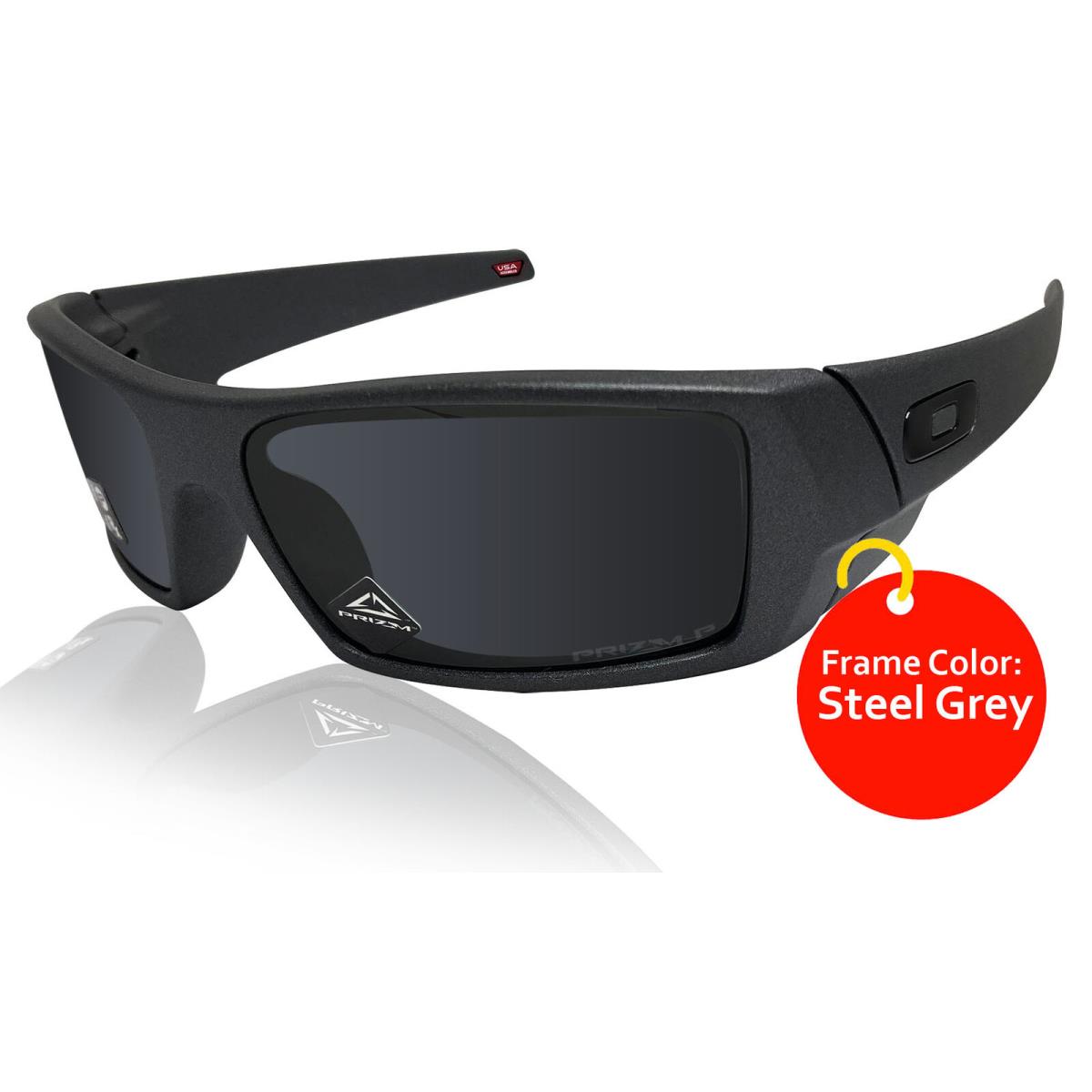 Oakley Gascan Sunglasses 0OO9014 Black Blue Steel Matte Steel Grey Black polarized