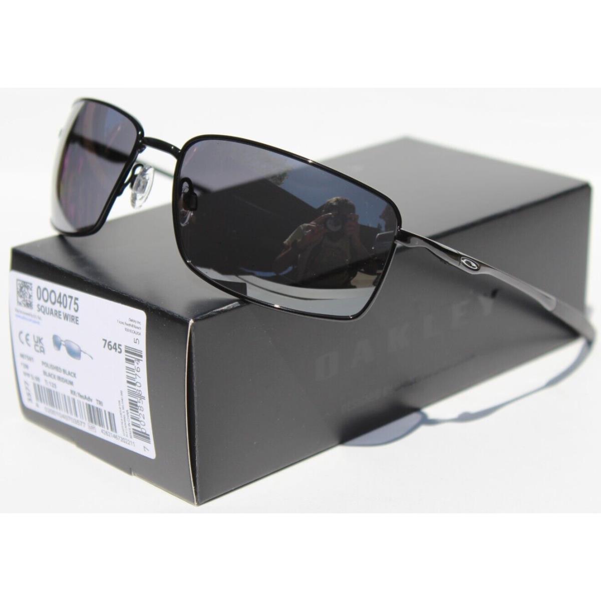 Oakley Square Wire Sunglasses Polished Black/black Iridium OO4075-01