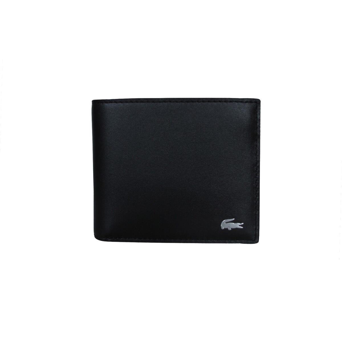 Lacoste Men`s FG Billfold Leather Wallet in Black NH1112FG