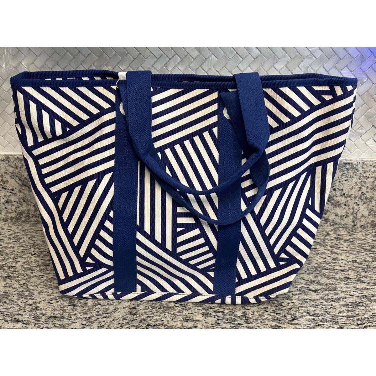 Lacoste Beach Tote Bag Blue/white Coin Purse 21x14x7 39004-1199