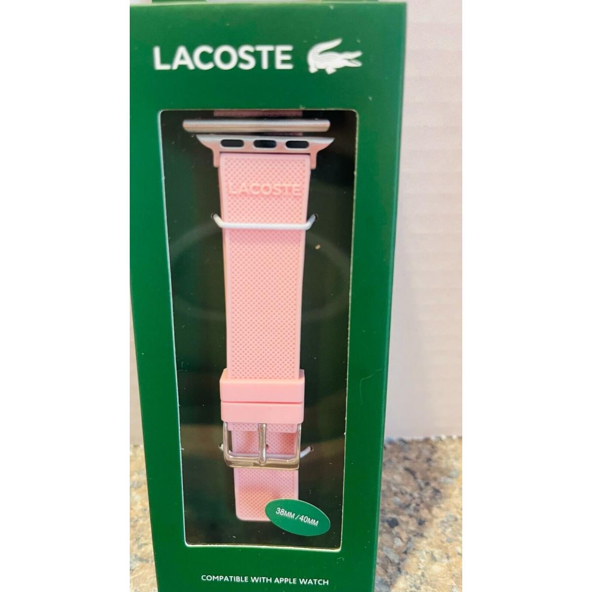 Lacoste Watch Band Petite Pique Pink Apple Compatible 38-40mm