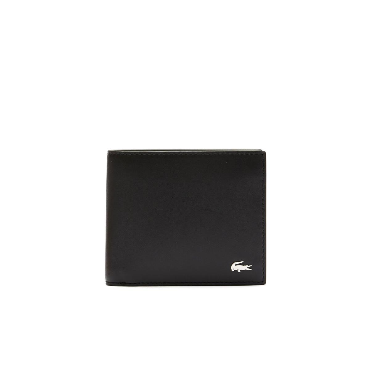 Men`s Lacoste Black Fitzgerald Billfold Leather Wallet - Osfa