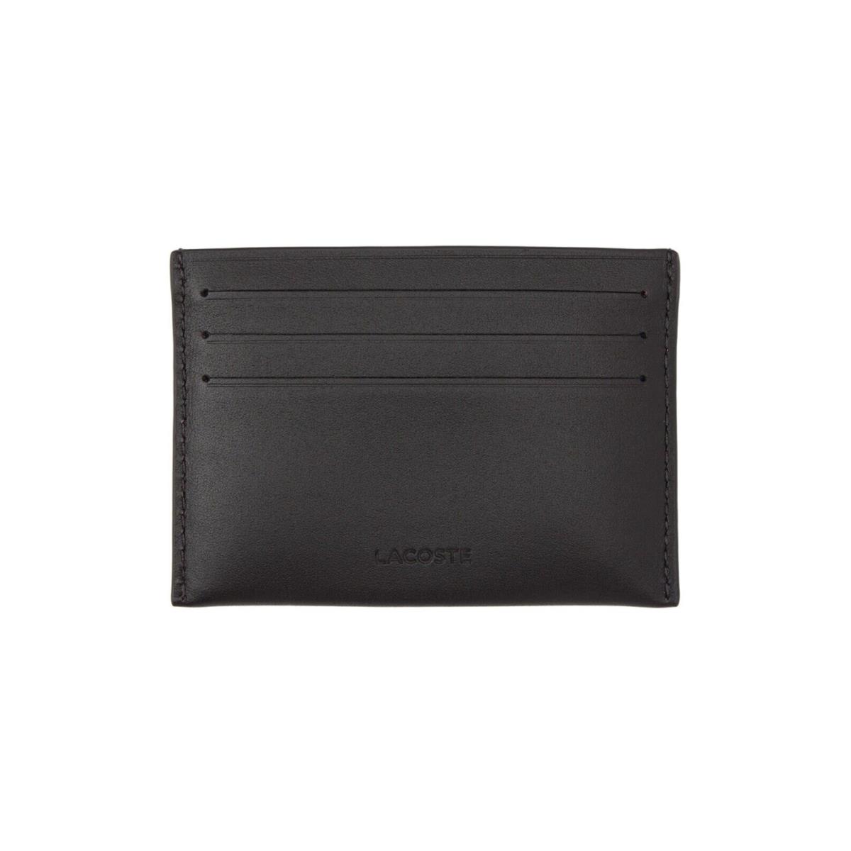 Lacoste Fitzgerald Slim Leather Credit Card Holder Men s Dark Brown 3 x 4