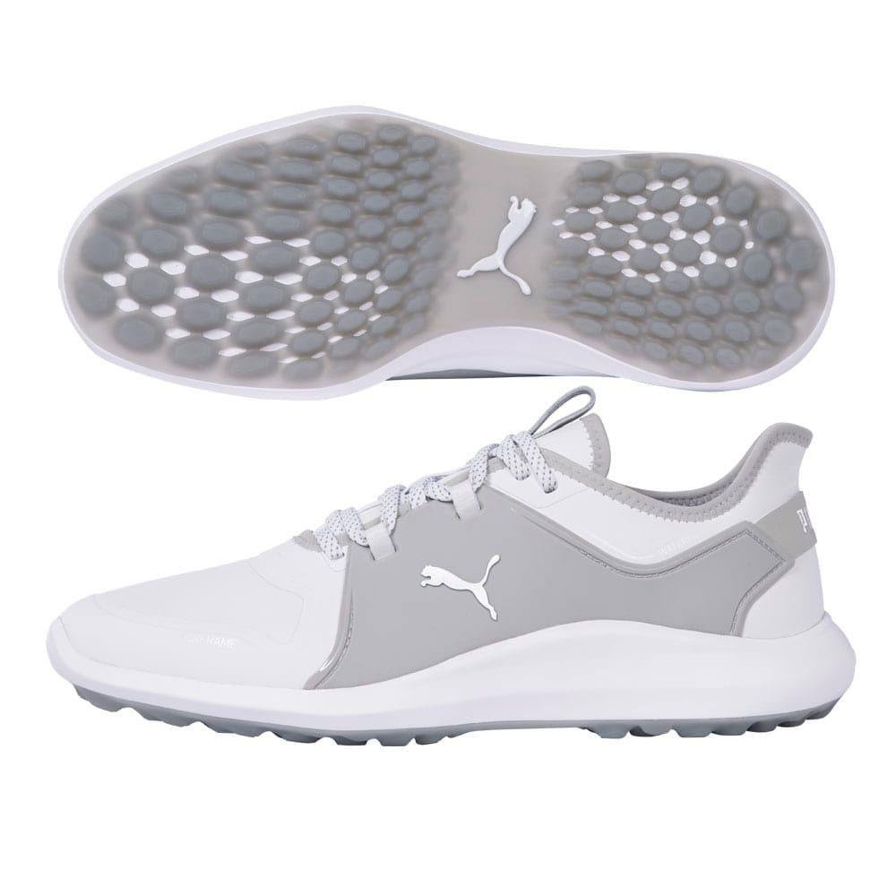 2021 Puma Ignite Fasten8 Spikeless Golf Shoes - White/Silver/High Rise