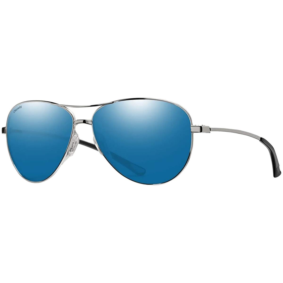 Smith Optics Langley Polarized Chromapop Women`s Aviator Sunglasses 233444 - Silver-Tone/Blue (01060QG), Frame: Select Variation