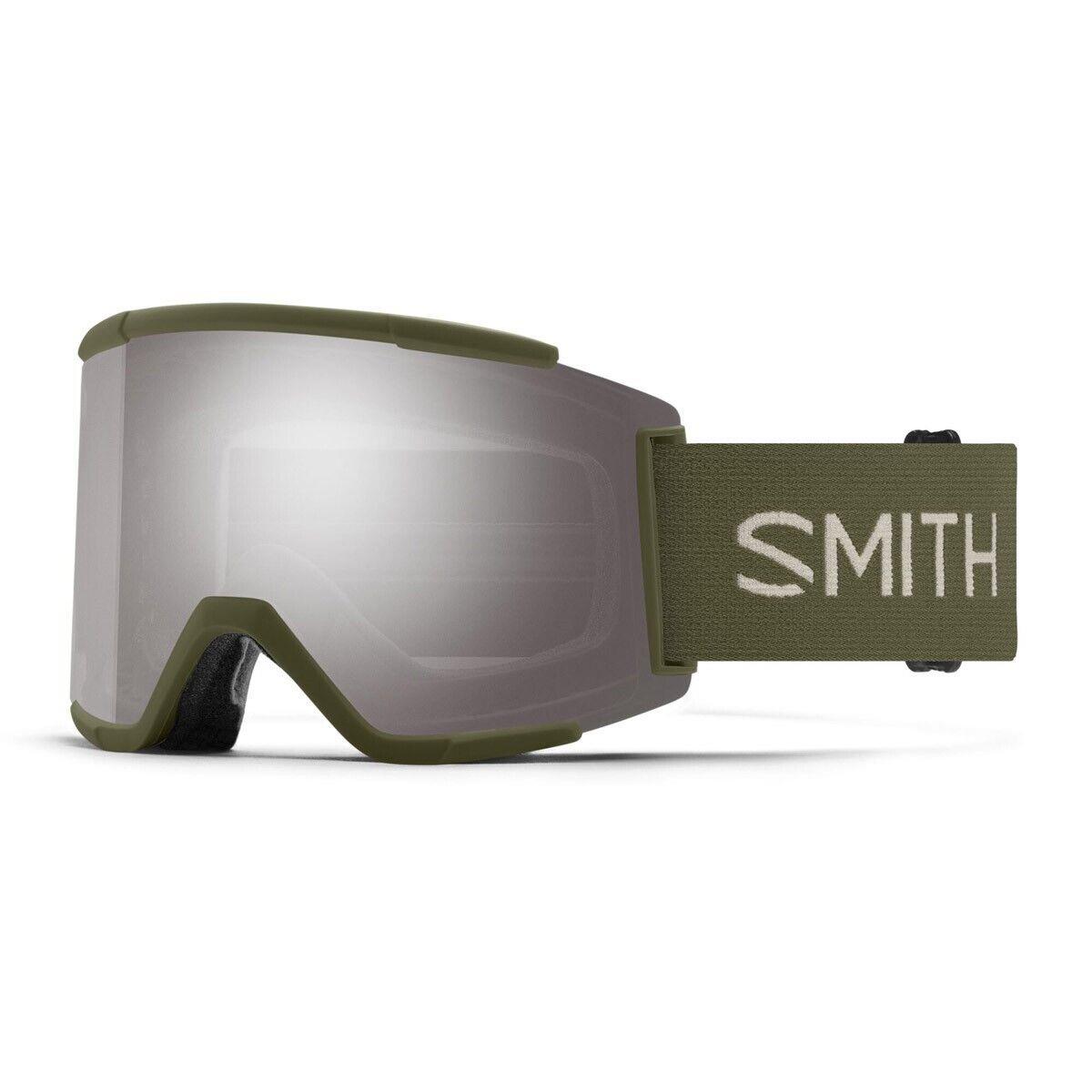 Smith Squad XL Snow Goggles Forest Chromapop Sun Platinum Mirror Lens +bonus