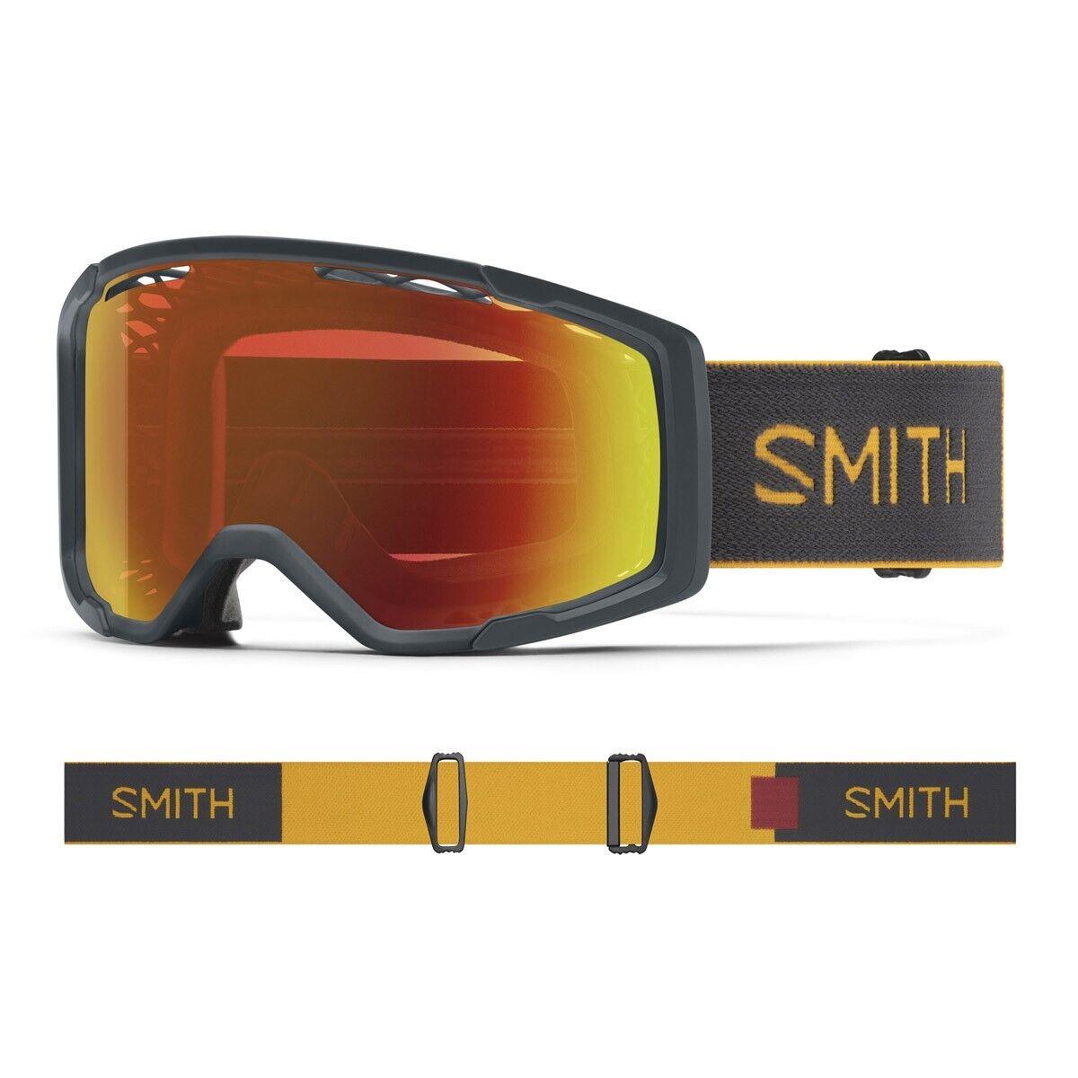 Smith Rhythm Mtb /bike Goggles Slate/fools Gold Chromapop Red Mirror +bonus Lens