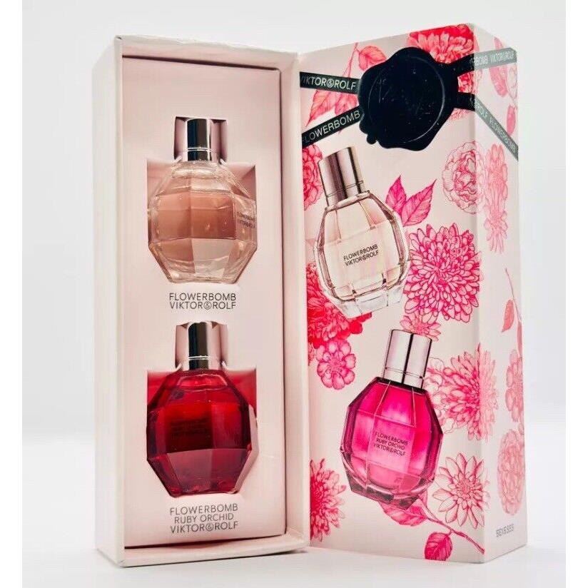 Viktor Rolf Flowerbomb Set Of 2 Eau de Parfum Travel Mini .24 Oz