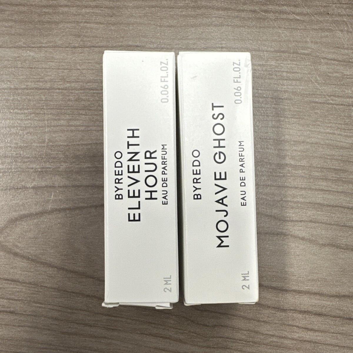 2x Byredo Eleventh Hour Mojave Ghost Edp Sample Spray .06oz 2ml