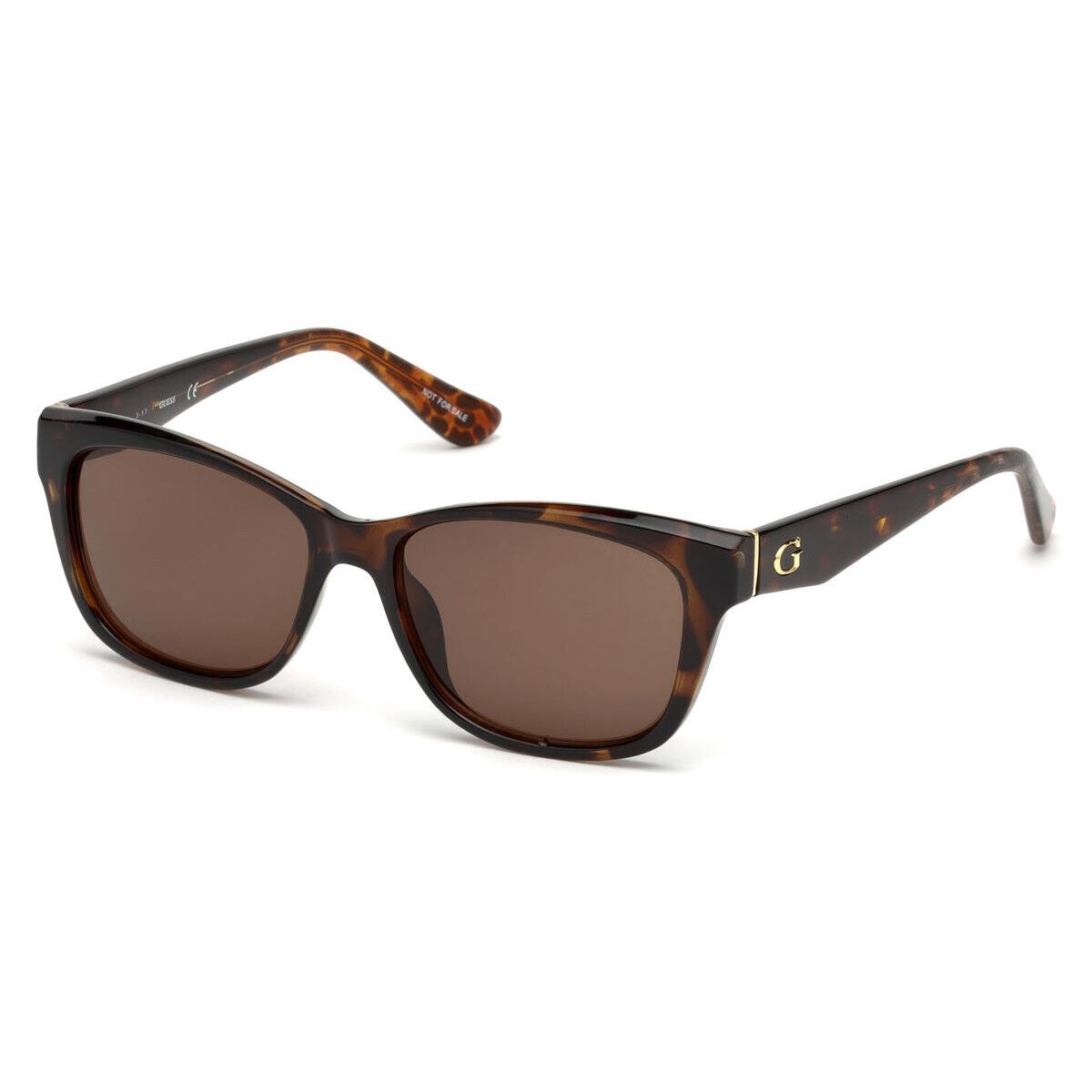 Guess GU7538 Sunglasses Dark Havana Brown Rectangle 54mm