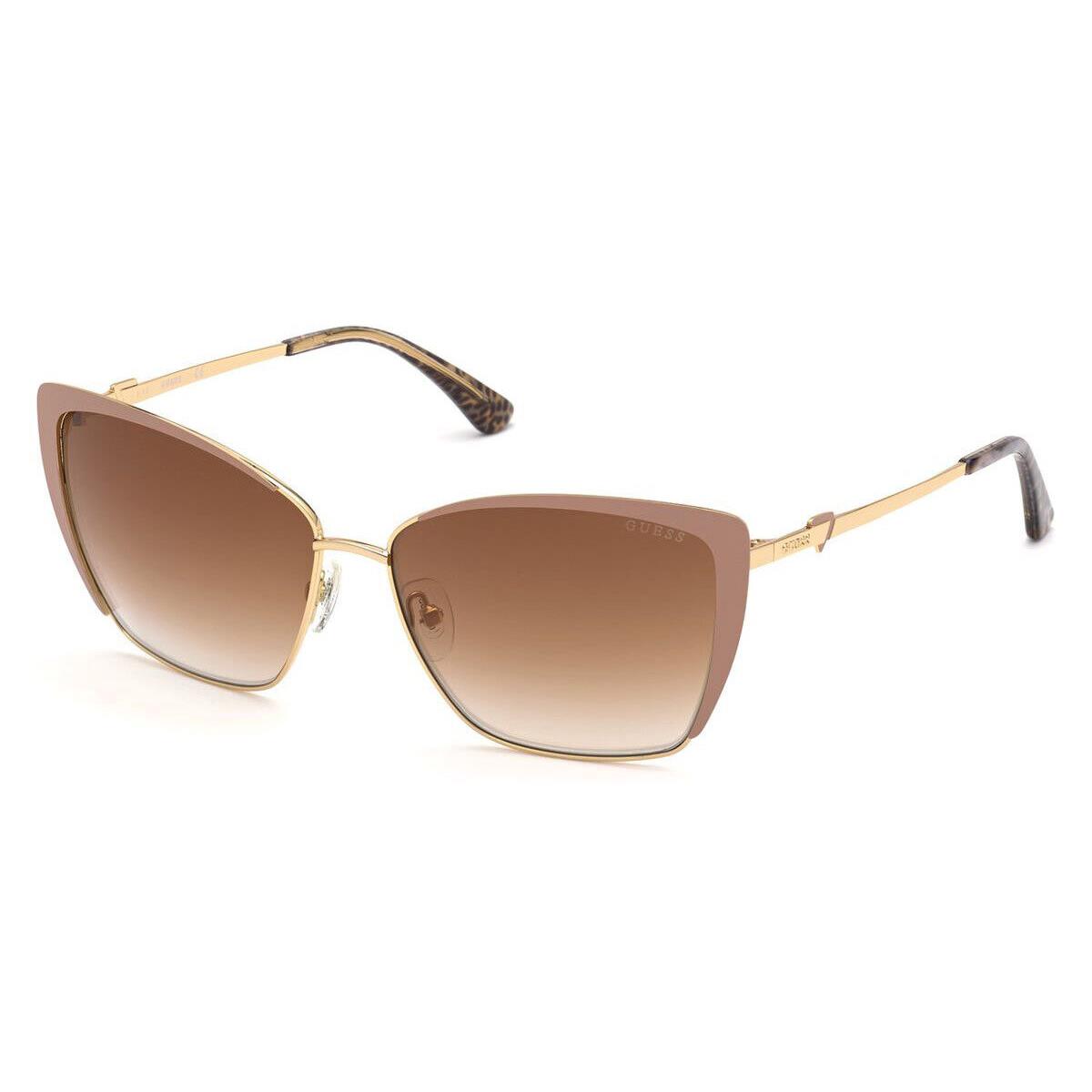 Guess GU7743 Sunglasses Women Shiny Beige Square 59mm