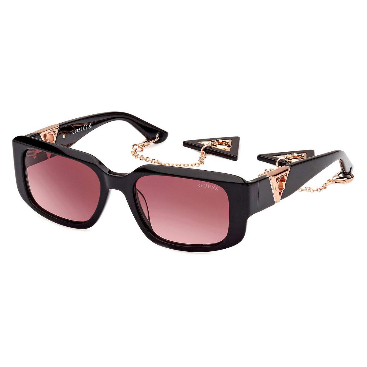 Guess GU7891 Sunglasses Shiny Black Gradient Bordeaux 53mm