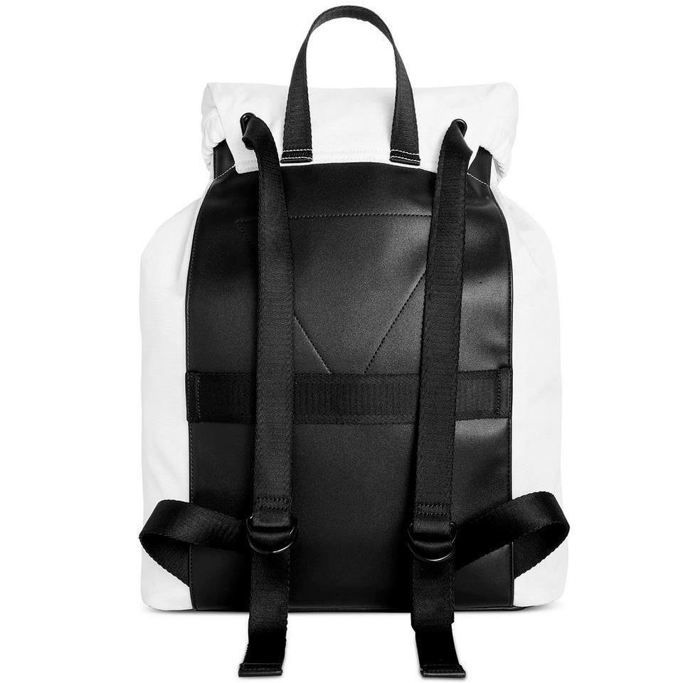 Guess Men`s White Vice Logo Buckle Backpack Shoulder Bag