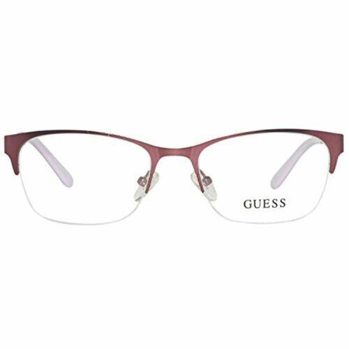 Guess Eyeglasses Frames For Women Metal Half Frame 2399 Purple 53 18 135 - Bordeaux - Matt Blue, Frame: Purple, Lens: With Plastic Demo Lens