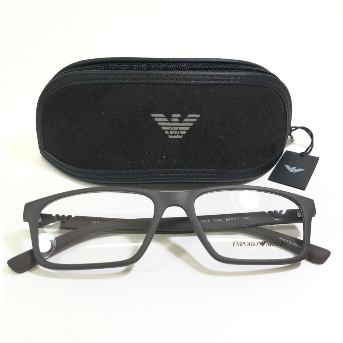 Emporio Armani Eyeglasses Frames EA3213 5342 Matte Brown Rectangular 54-17-145