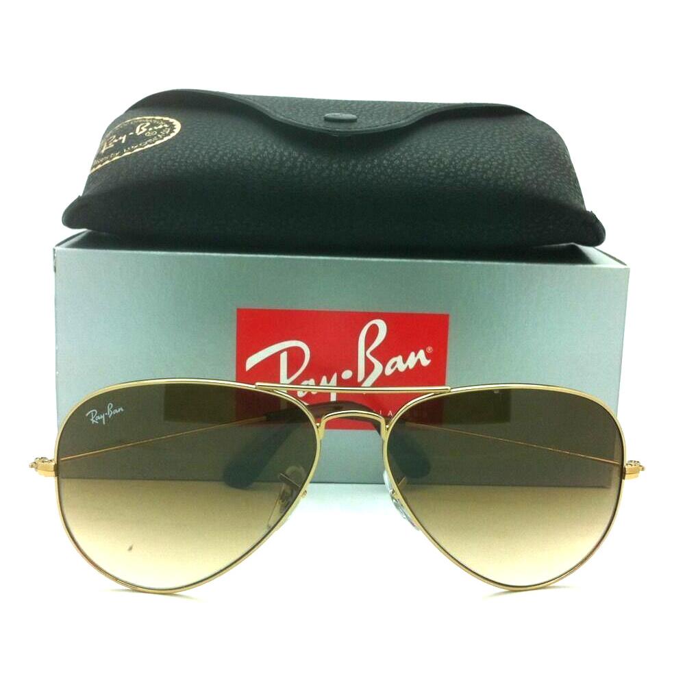 Ray-ban Aviator Sunglasses RB 3025 001/51 55-14 Gold Frame Brown Fade Lenses