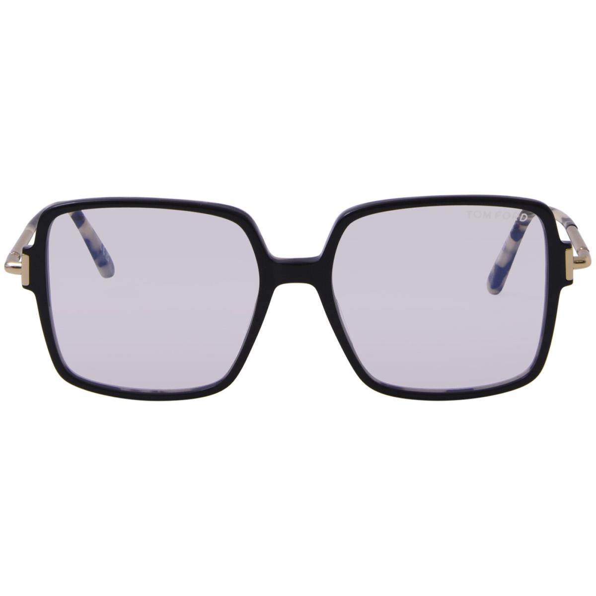 Tom Ford FT5915-B 005 Eyeglasses Women`s Black/havana/blue Block Full Rim 53mm