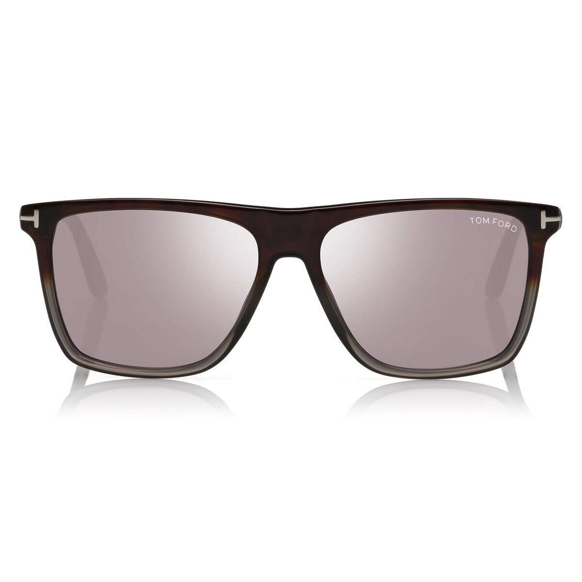 Tom Ford FT0832 Fletcher Sunglasses Gradient Havana Into Gray Havana 57mm