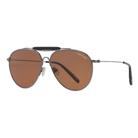 Tom Ford Raphael Vintage Brown Pilot Men`s Sunglasses FT0995 08E 59 - Frame: Gray, Lens: Brown