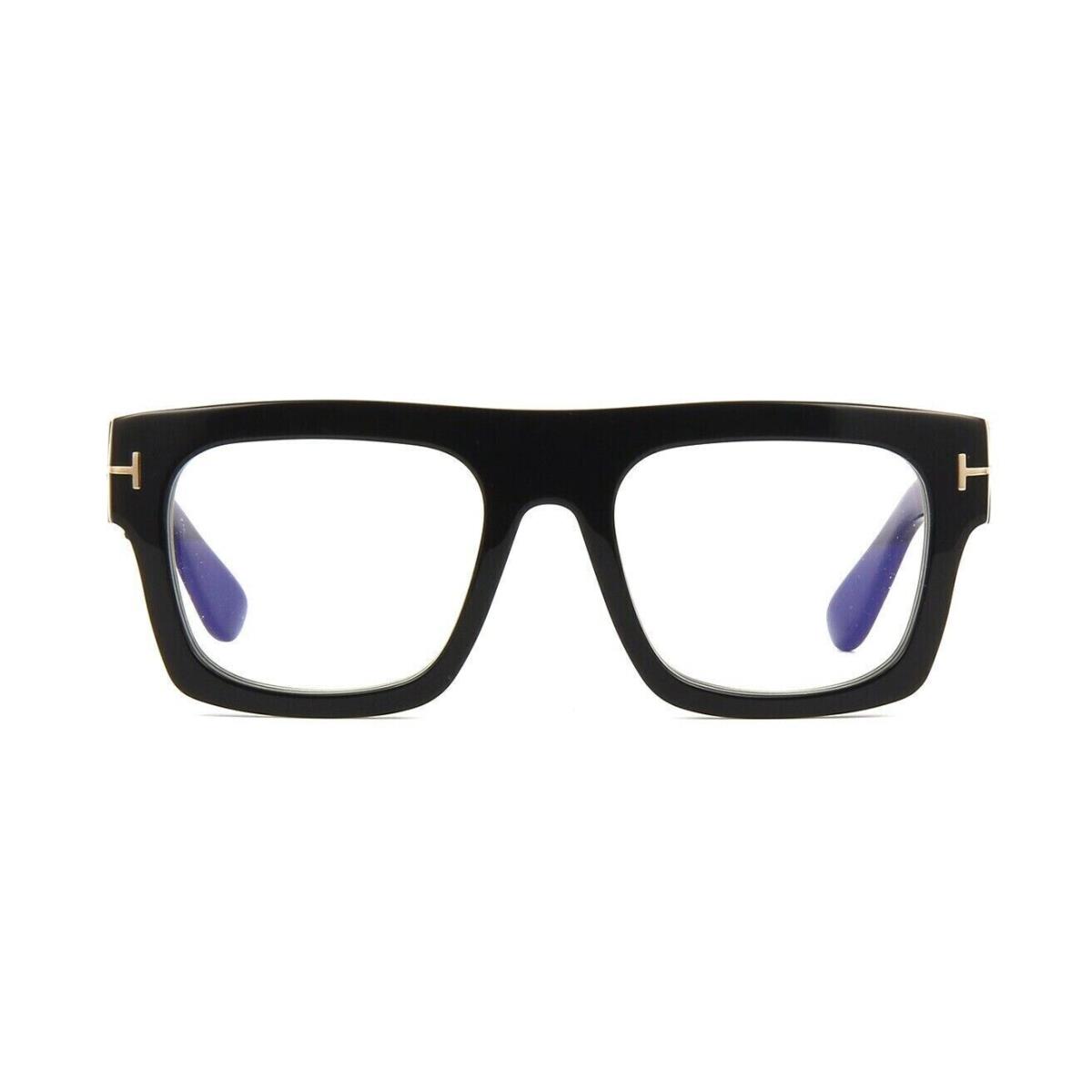 Tom Ford Fausto FT 5634 B 001 Blue Block Black Eyeglasses 53mm