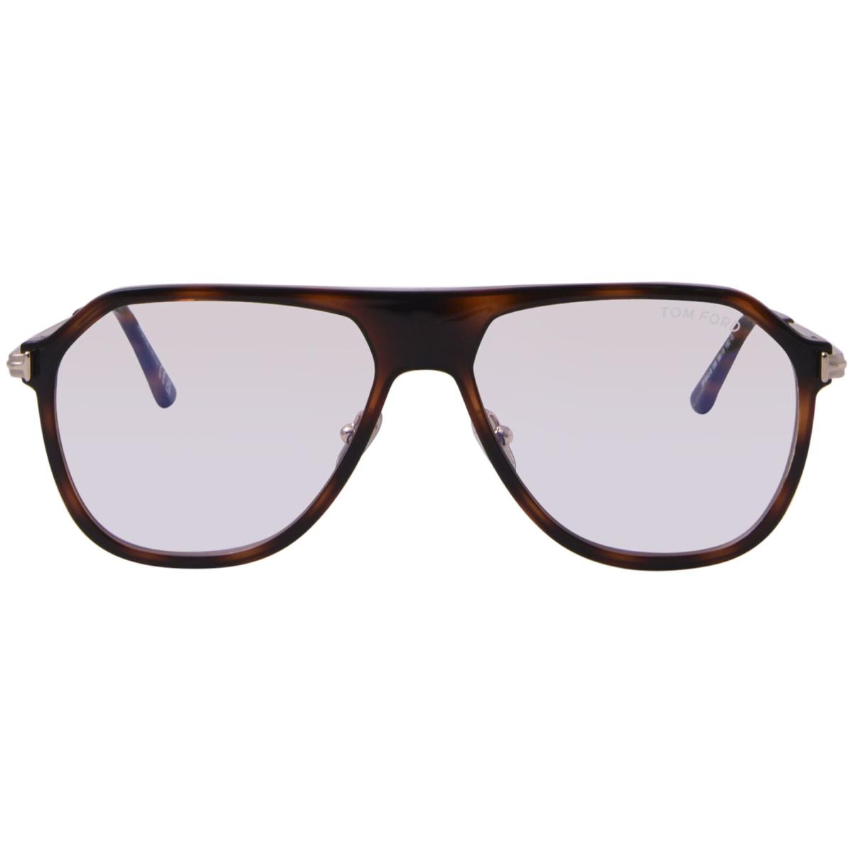 Tom Ford FT5943-B 056 Eyeglasses Men`s Brown/monocolor/blue Block Full Rim 56mm