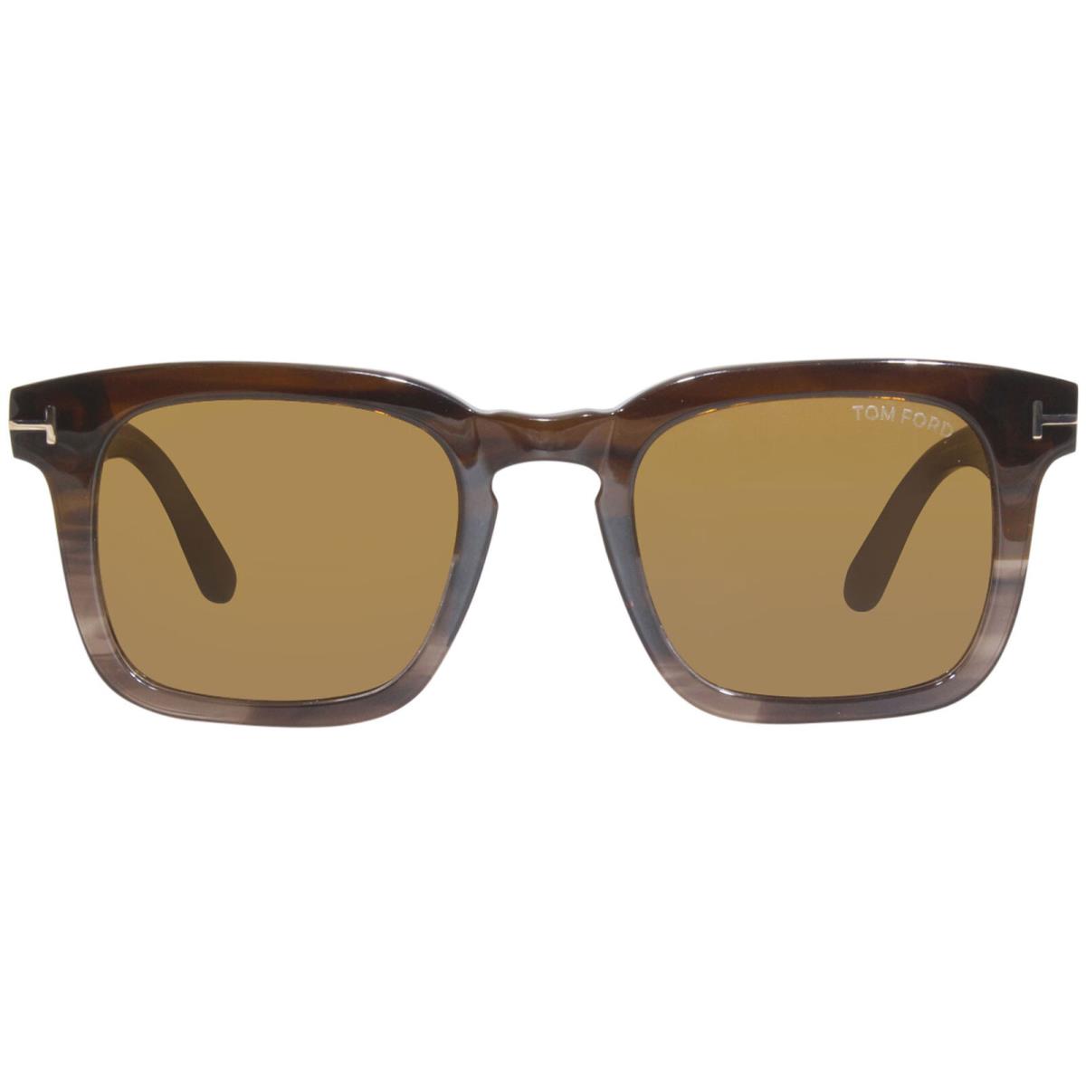 Tom Ford Dex TF751 55E Sunglasses Men`s Brown/striped Brown/vintage Brown 50mm