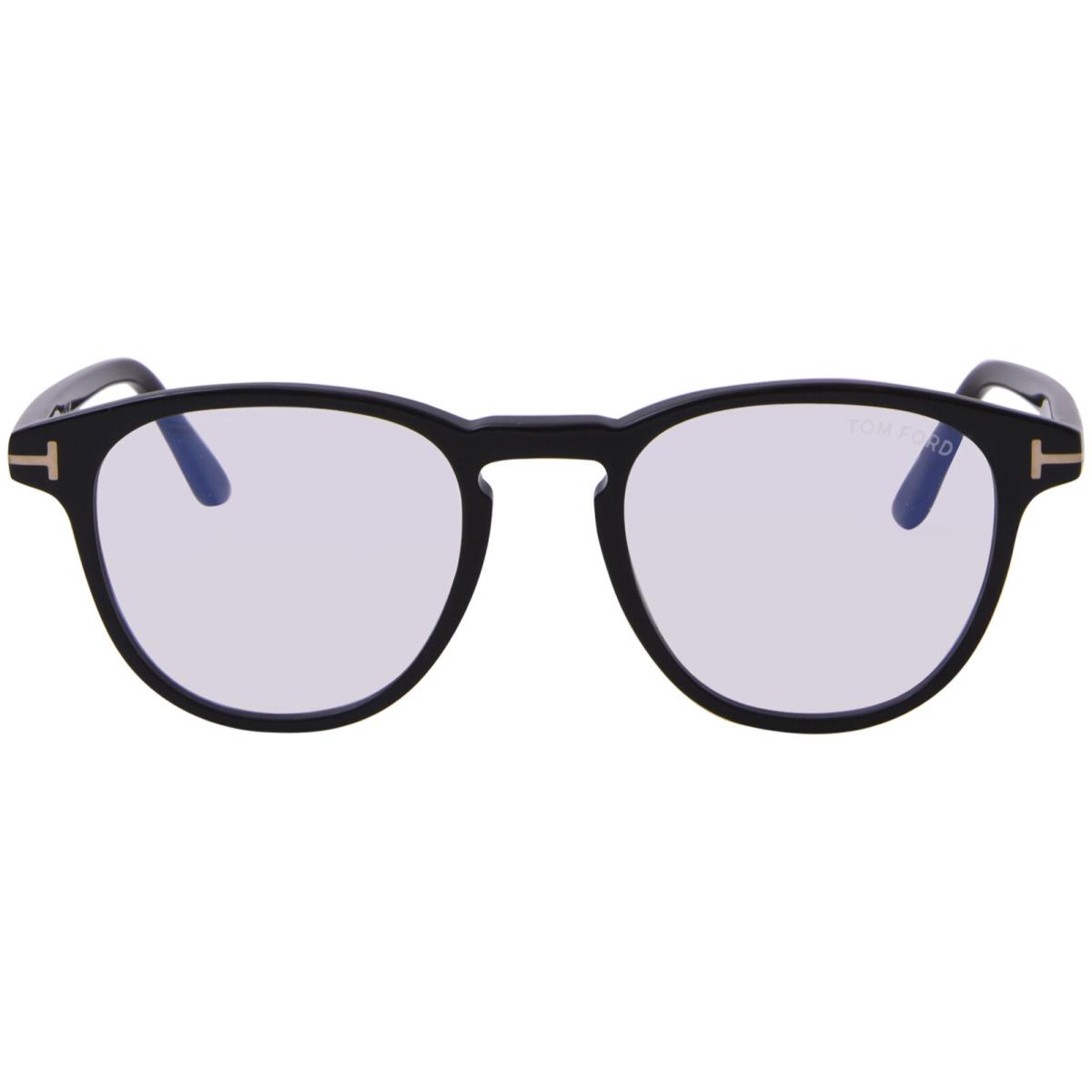 Tom Ford FT5899-B 001 Eyeglasses Men`s Shiny Black/blue Block Full Rim 48mm