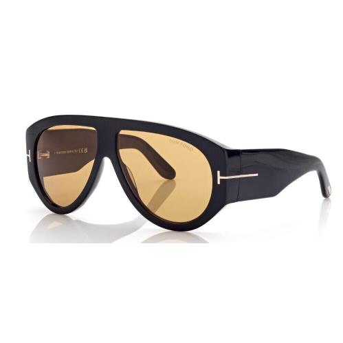 Tom Ford FT Bronson 1044/S 01E Shiny Black Yellow Lens Sunglasses