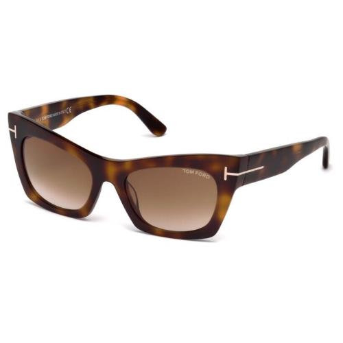 Tom Ford Kasia Womens Sunglasses FT0459 56F Dark Havana/brown Gradient Lens 55mm