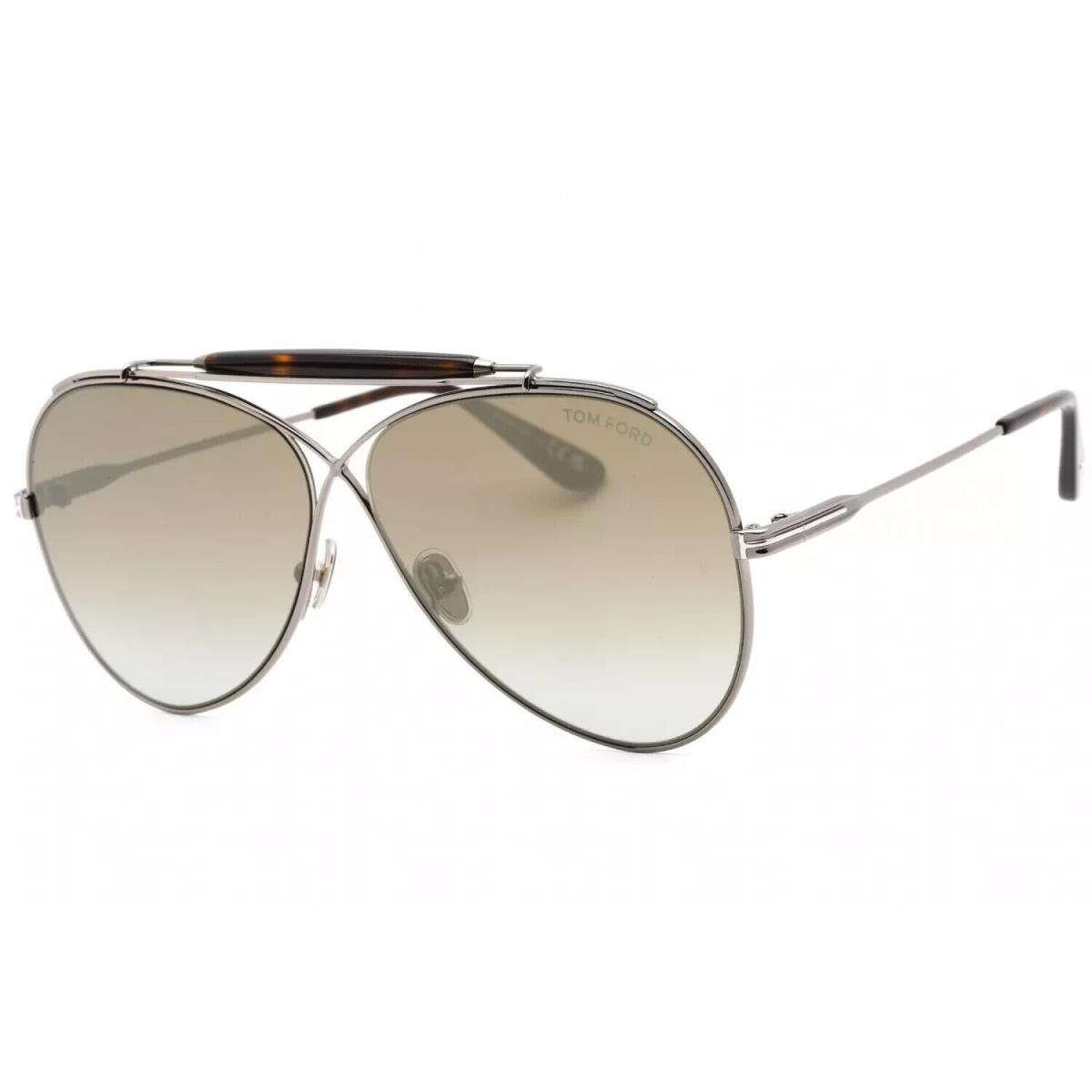 Tom Ford TF0818-08G Holden Brown Gradient Pilot Unisex Sunglasses - Frame: Gunmetal, Lens: Brown