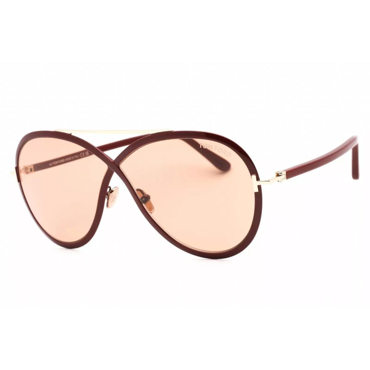 Tom Ford Rickie FT1007 69E Shiny Bordeaux Sunglasses Woman