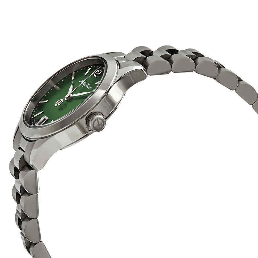 Mathey-tissot Urban Quartz Green Dial Ladies Watch D411MAV - Dial: Green, Band: Silver-tone, Bezel: Silver-tone