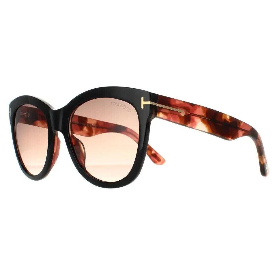 Tom Ford FT0870 05F Wallace Sunglasses Black/frame Gradient Brown Lenses