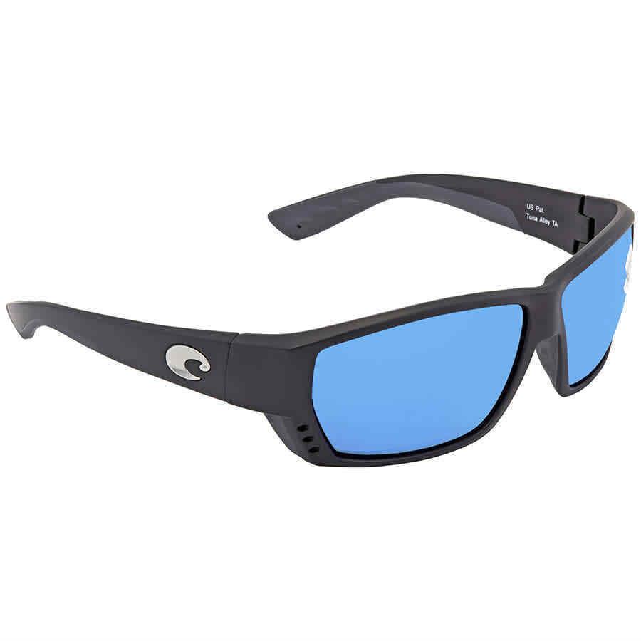 Costa Del Mar Tuna Alley Blue Mirror Polarized Glass Wrap Men`s Sunglasses TA 11