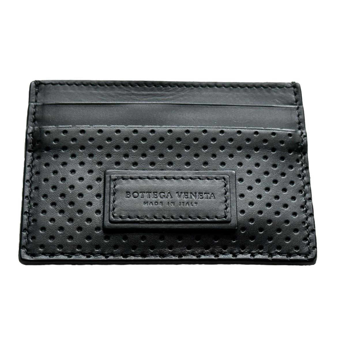 Bottega Veneta Leggero Men`s Leather Card Case Black 551811 Italy