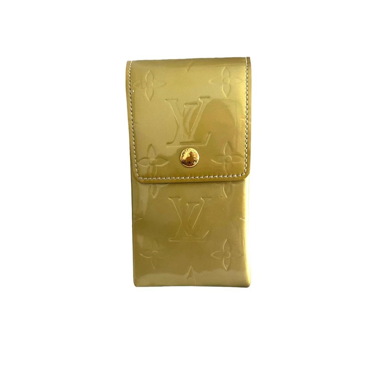 Louis Vuitton: Green Patent Leather LV Logo Accessories Case/waist Bag