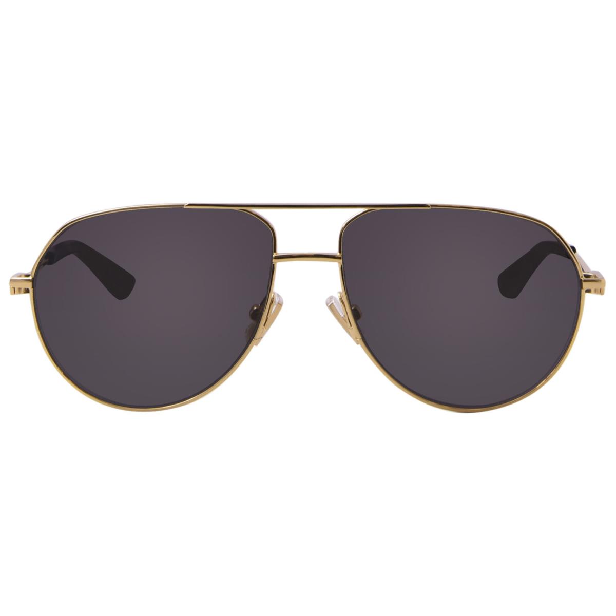 Bottega Veneta BV1302S 001 Sunglasses Gold/grey Pilot 57mm