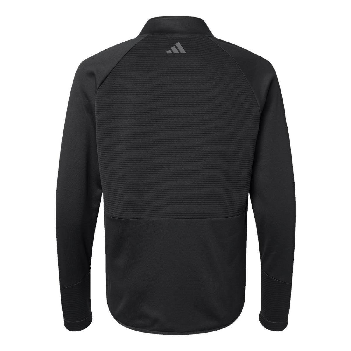 Adidas Golf Men`s Quarter-zip Pullover Jacket Ribbed Chest/cuffs S-4XL Black