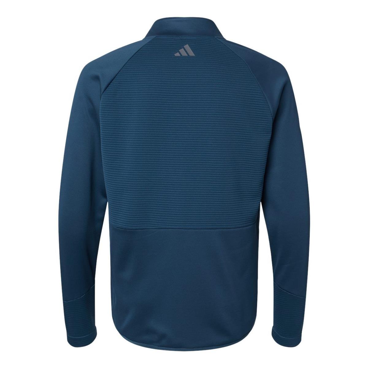 Adidas Golf Men`s Quarter-zip Pullover Jacket Ribbed Chest/cuffs S-4XL Crew Navy