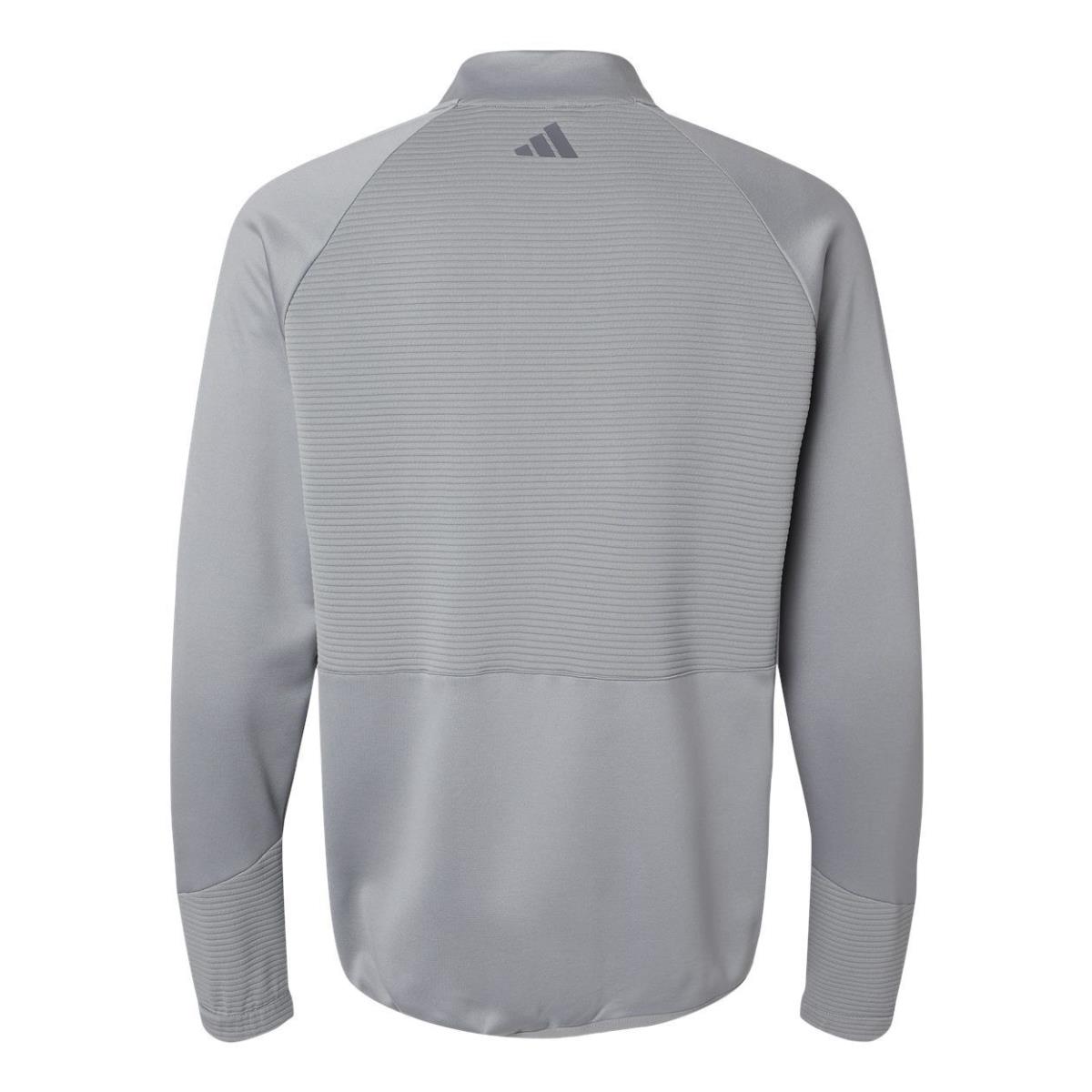 Adidas Golf Men`s Quarter-zip Pullover Jacket Ribbed Chest/cuffs S-4XL Grey Three