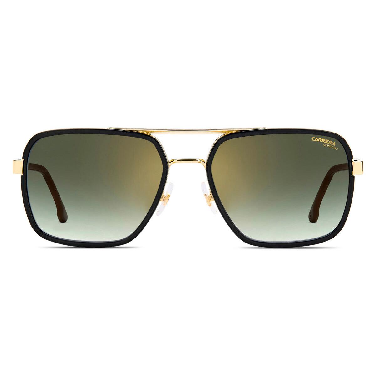 Carrera 256/S Sunglasses Men Gold Black Rectangle 58mm